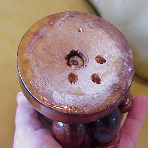 VTG 2 piece Hand Carved Wooden Mushroom & Toadstools Folk Art Display Sculpture - Picture 6 of 9